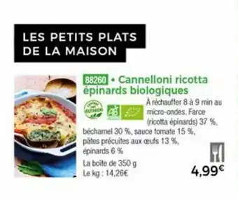 Thiriet Cannelloni Ricotta épinards Biologiques offre