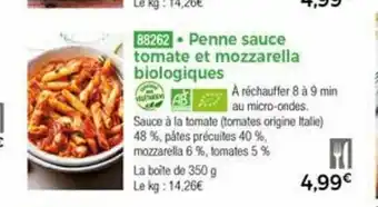 Thiriet Penne Sauce Tomate Et Mozzarella Biologiques offre