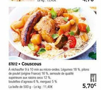 Thiriet Couscous offre