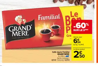 Carrefour Café moulu Familial Grand'Mère offre