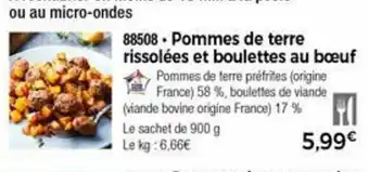Thiriet Pommes De Terre Rissolées Et Boulettes Au Boeuf offre