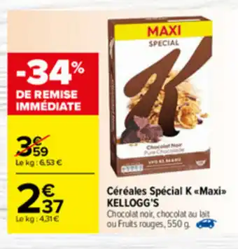Carrefour Céréales Spécial K Maxi Kellogg's offre