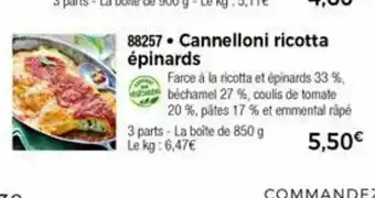 Thiriet Cannelloni Ricotta épinards offre