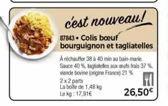 Thiriet Colis Boeuf Bourguignon Et Tagliatelles offre