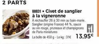 Thiriet Civet De Sanglier A La Vigneronne offre