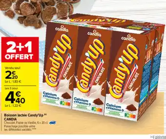Carrefour Boisson lactée Candy'Up Candia offre