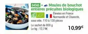 Thiriet Moules De Bouchot Entiéres Précuites Biologiques offre
