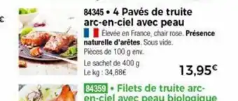 Thiriet 4Paves De Truite Arc-En-Ciel Avec Peau offre