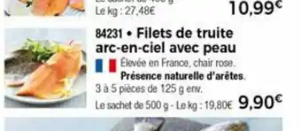 Thiriet Filets De Truite Arc-En-Ciel Avec Peau offre