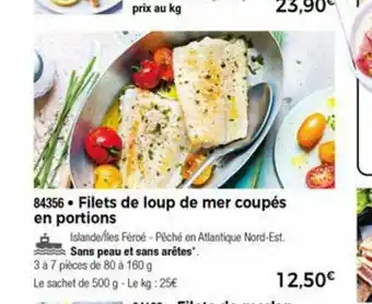 Filets De Loup De Mer Coupés En Portions
