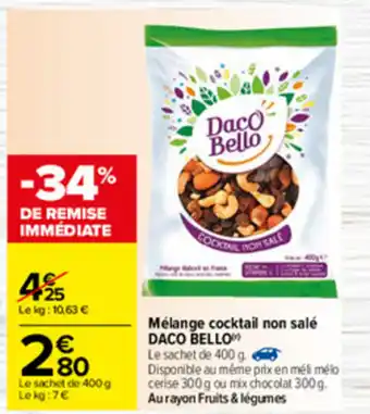 Mélange cocktail non salé Daco Bello