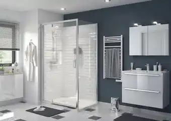 Castorama Porte de douche pivotante goodhome beloya transparente 120 cm offre