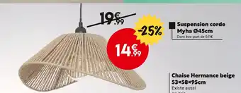 Maxi Bazar Suspension corde myha ø45cm offre