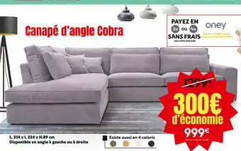 Maxi Bazar Canapé d’angle cobra offre