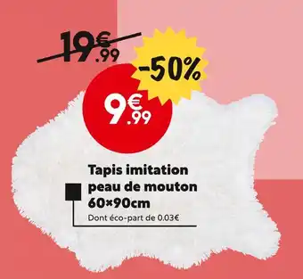 Maxi Bazar Tapis imitation peau de mouton 60x90cm offre