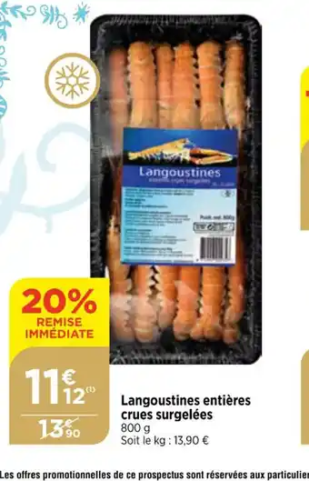 Bi1 Langoustines entières crues surgelées offre