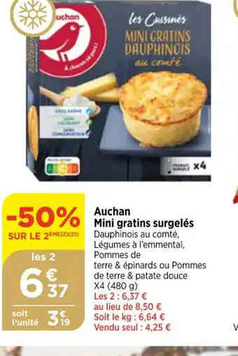 Bi1 Auchan mIni gratins surgeles offre