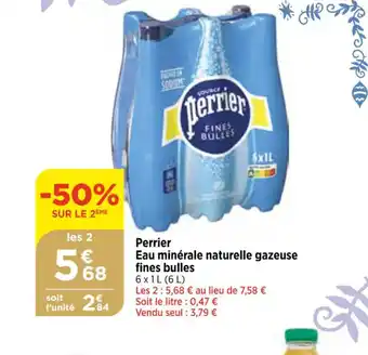 Bi1 Perrier Eau minérale naturelle gazeuse fines bulles offre