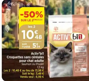Bi1 Activ'bil Croquettes sans céréales offre