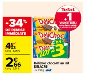 Délichoc chocolat au lait Delacre