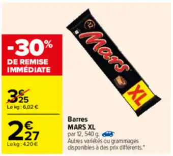 Carrefour Barres Mars XL offre