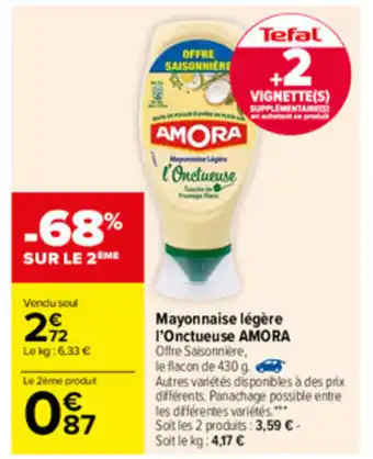 Carrefour Mayonnaise legere l'Onctueuse offre
