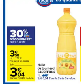 Carrefour Huile de tournesol Carrefour offre