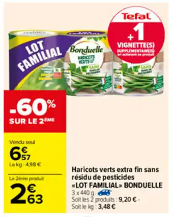 Carrefour Haricots verts extra fin sans résidu de pesticides offre