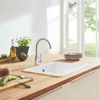 Brico Cash Grohe concetto mitigeur monocommande évier avec limiteur de débit ajustable, chrome (32662003) offre