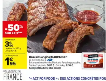 Carrefour Demi ribs original Madrange offre