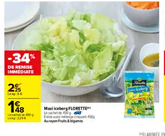 Carrefour Maxi iceberg florette offre