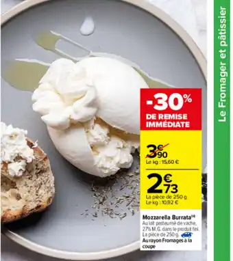 Carrefour Mozzarella burrata offre