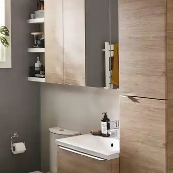 Brico Dépôt Plan vasque en céramique "Nira" - L. 60,4 x H. 12,4 x P. 45,5 cm offre
