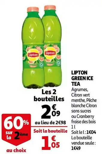 Auchan LIPTON GREEN ICE TEA offre