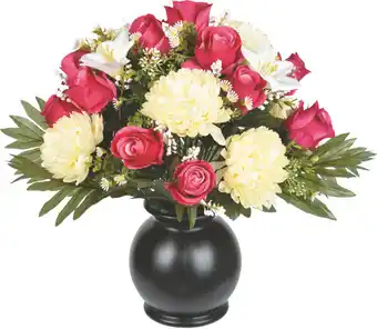 Centrakor Le vase de chrysanthèmes, roses et lys offre