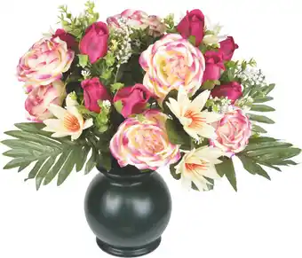 Centrakor Le vase de pivoines, roses et lotus offre