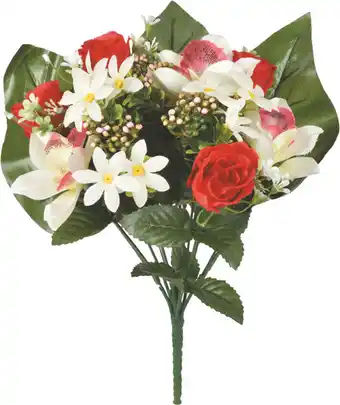 Le bouquet de roses et orchidées