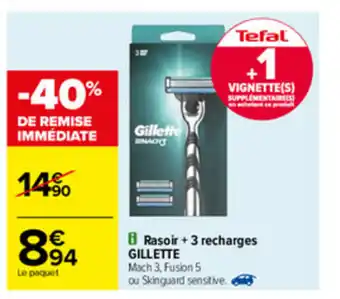 Carrefour Rasoir +3 recharges offre