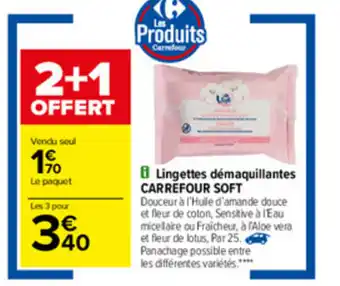Carrefour Lingettes démaquillante offre