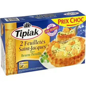 Carrefour Tipiak feuilletés aux saint jacques prix choc surgelés offre