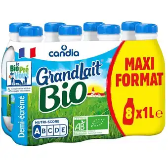 Carrefour Market Grandlait lait u.h.t. demi-écrémé bio maxi format offre