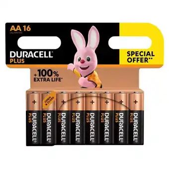 Carrefour Market Duracell lot de 16 piles duracell plus 100% aa/lr6 offre