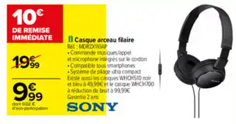Carrefour Casque arceau filaire offre