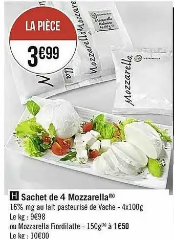 Casino Supermarchés Sachet De 4 Mozzarella offre