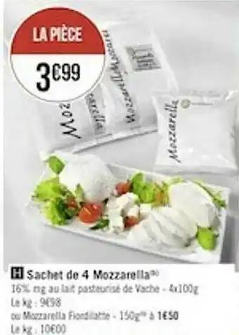 Géant Casino Sachet De 4 Mozzarella offre