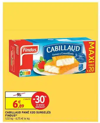 Intermarché Hyper Cabillaud Pané X20 Surgelés Findus offre