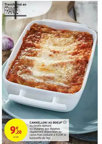 Intermarché Contact Cannelloni Au Bœuf offre