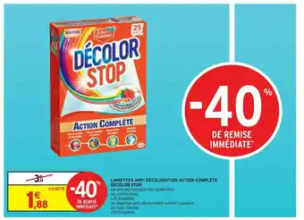 Intermarché Hyper Lingettes Anti Décoloration Action Complète Décolor Stop offre