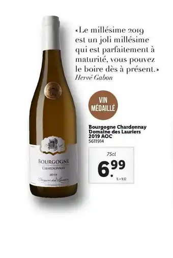 Lidl Bourgogne Chardonnay Domaine Des Lauriers 2019 Aoc offre