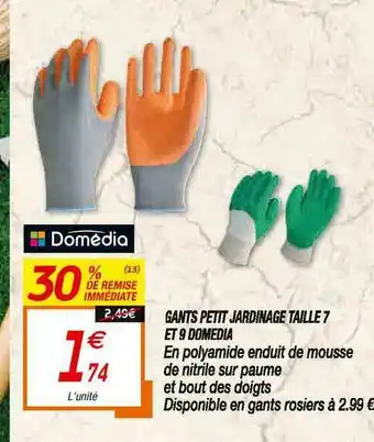Netto Gants Petit Jardinage Taille 7 Et 9 Domédia offre